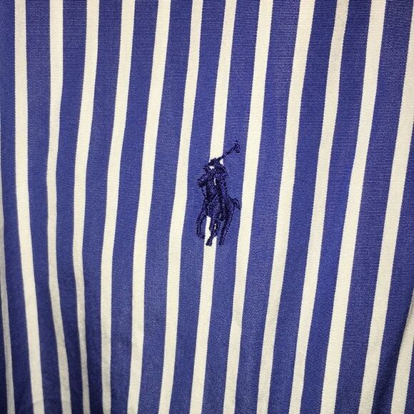 Blue White stripe Polo Ralph Lauren Pony Shirt XL - Picture 3 of 3